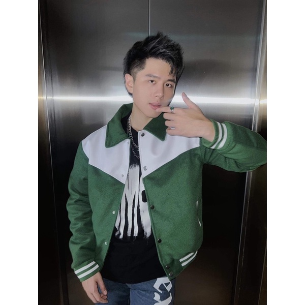 REGULAR Green Varsity Jacket