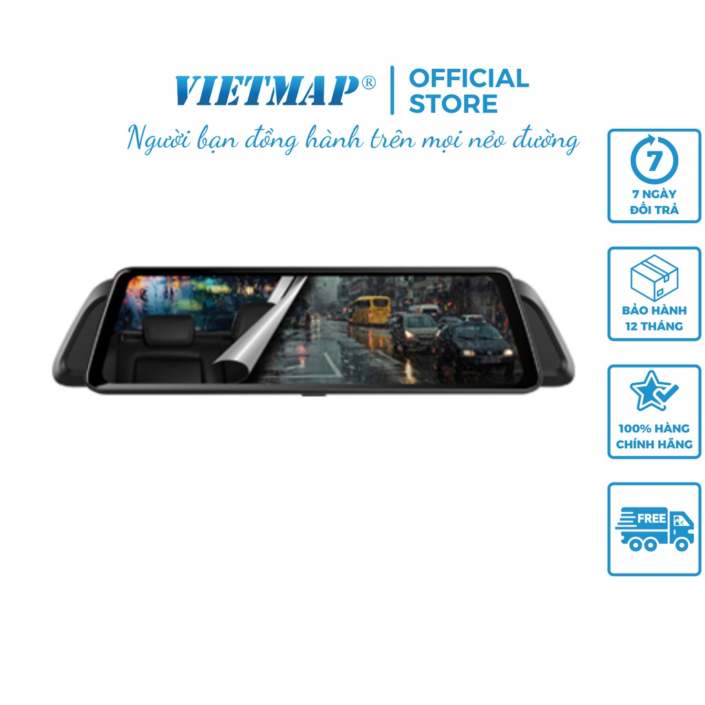 Camera hành trình gương VIETMAP iDVR P2 + thẻ 32GB và Sim data - ĐIỀU KHIỂN BẰNG GIỌNG NÓI