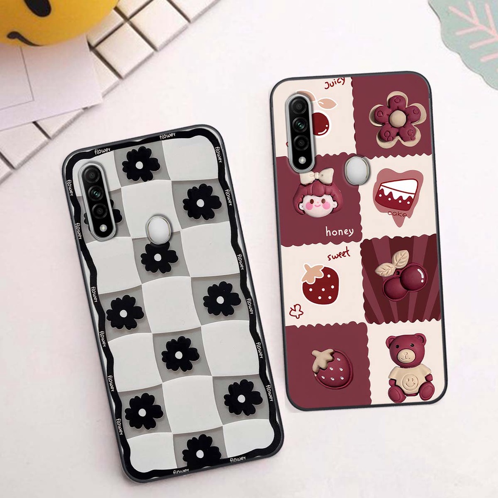Ốp Oppo A31 in hình trái tim, caro kẹo ngọt đầy cá tính siêu đẹp siêu chất