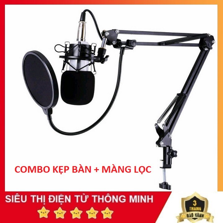 Giá Đỡ Kẹp bàn, Livestream &amp; Màng Lọc Âm 2 Lớp Cao Cấp