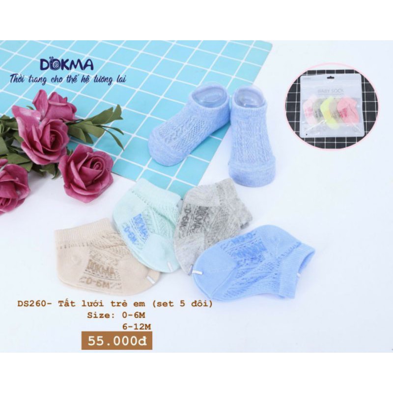 [Dokma] Set 5 đôi tất lưới trẻ em