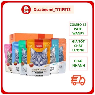 Pate wanpy cho mèo pate cho mèo cao cấp giá rẻ combo 12 gói 80gr