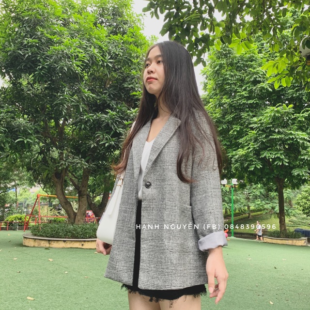 Áo blazer kẻ hàng 2 lớp nhiều màu kèm ảnh thật | WebRaoVat - webraovat.net.vn