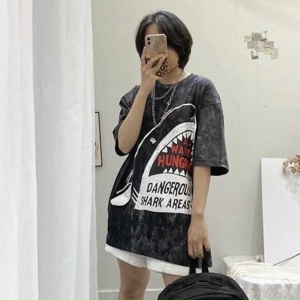 [FREESHIP] Áo Thun Unisex Loang Shark Vời Siêu Hot Thời Trang