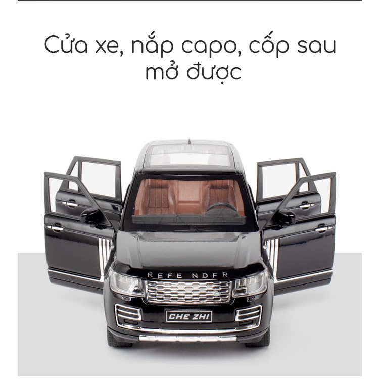 Xe mô hình tĩnh Land Rover - Ranger Rover  tỉ lệ 1:24 khung thép chắc chắn, chi tiết như xe thật màu Đen/Xanh/Trắng đen