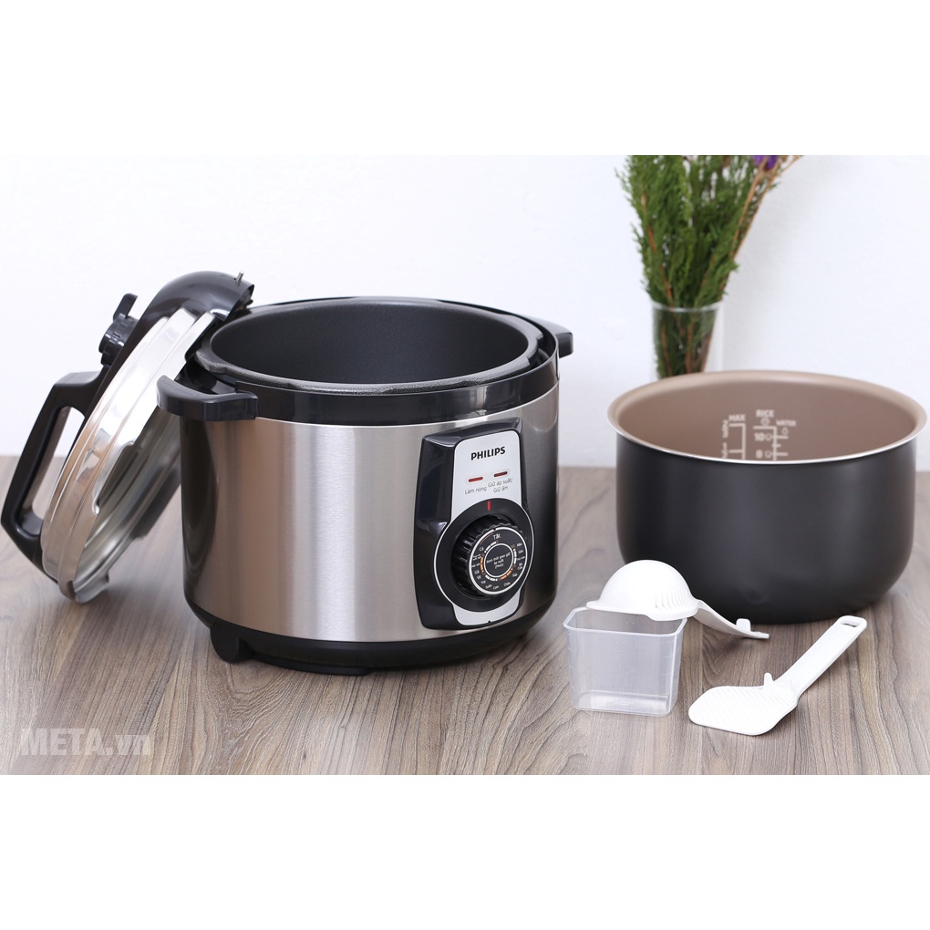 Nồi áp suất điện cơ đa năng Philips HD2103 - 900W, dung tích 5L, bảo hành 2 năm | Hàng chính hãng