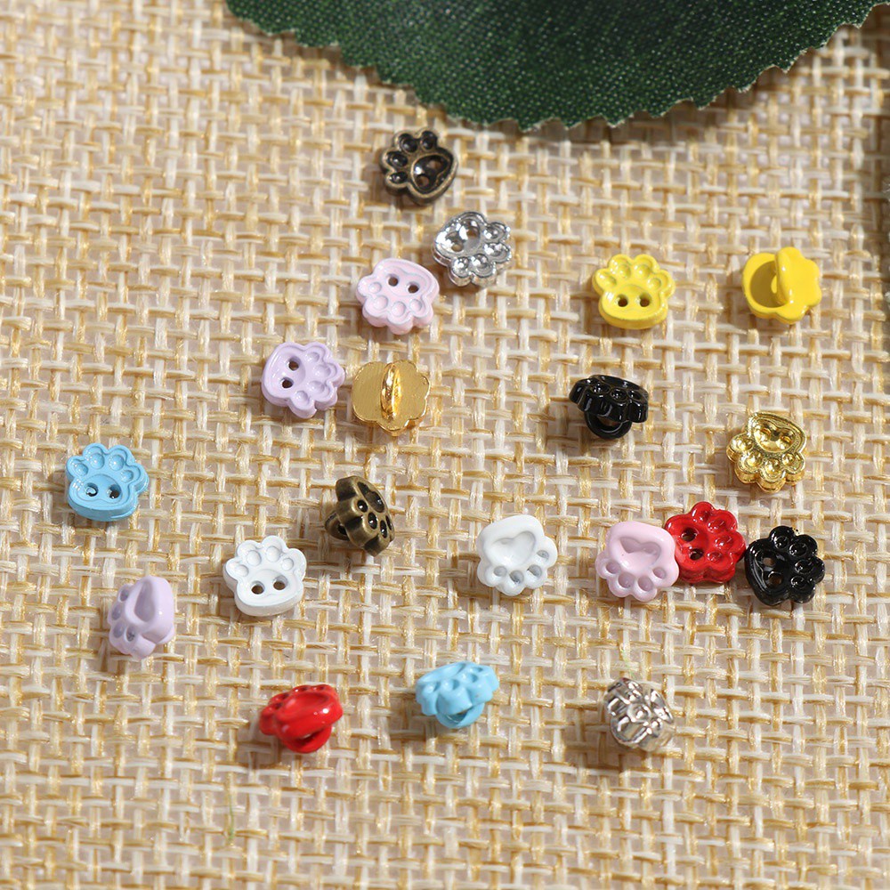 Bộ 20 Nút Kim Loại 5mm Mini 1/2 Lỗ 10 Màu Tự Khâu Quần Áo Búp Bê