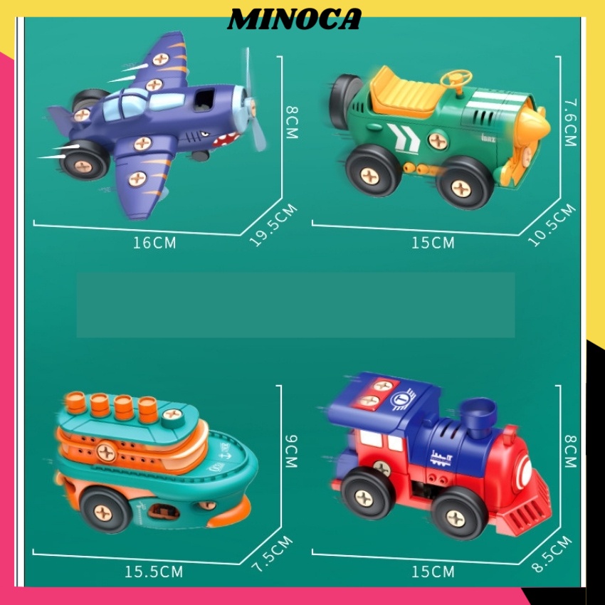 Bộ Đồ Chơi Xe Lắp Ráp Mô Hình Trí Tuệ Xe Ô Tô Tàu Lửa, Máy Bay, Tàu Thủy