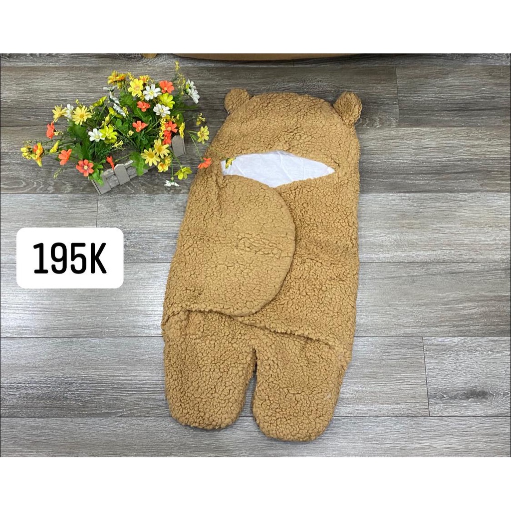 Chăn ủ lông cừu có chân cho bé 0-5m, Chăn ủ cho bé sơ sinh mùa đông