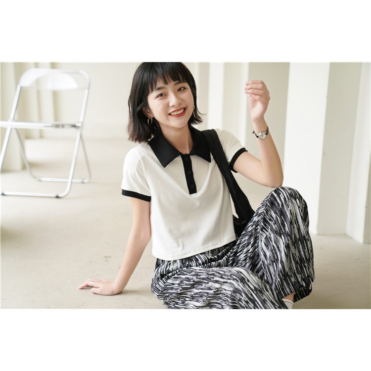 Áo Polo Croptop SANMAY Áo Kiểu Croptop Nữ Tay Ngắn Có Cổ Sơ Mi Bẻ Phông Crt Thể Thao Classic Đẹp Đen Trắng - AO015 | BigBuy360 - bigbuy360.vn