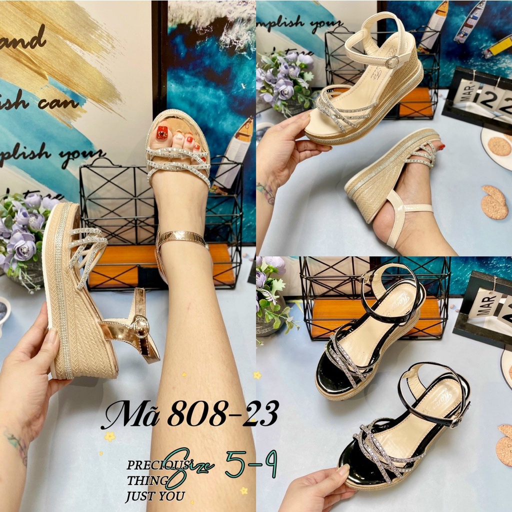 GIÀY SANDAL XUỒNG - GIÀY NỮ ĐÍNH ĐÁ ĐI TIỆC [QUẢNG CHÂU] 808-18 808-23