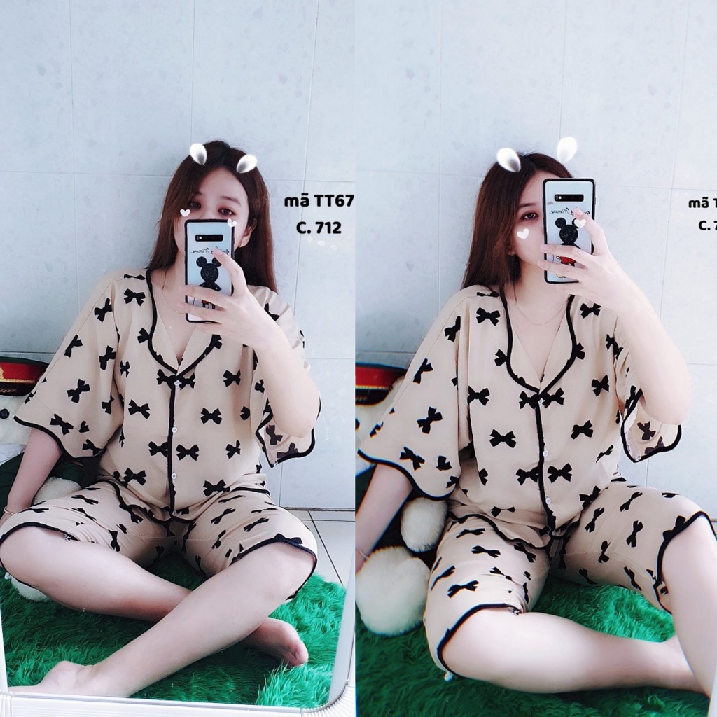 TT67 - BỘ PIJAMA QUẦN LỬNG ÁO CÁNH DƠI DƯỚI 63 KG (KÈM HÌNH THẬT 100% ) | BigBuy360 - bigbuy360.vn