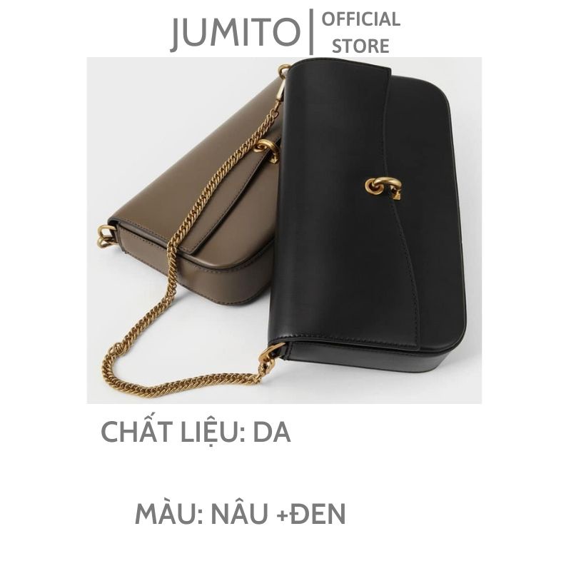 Túi xách nữ đeo chéo đeo vai trơn basic khóa cài trend 2022 siêu xinh JUMITO AA1132