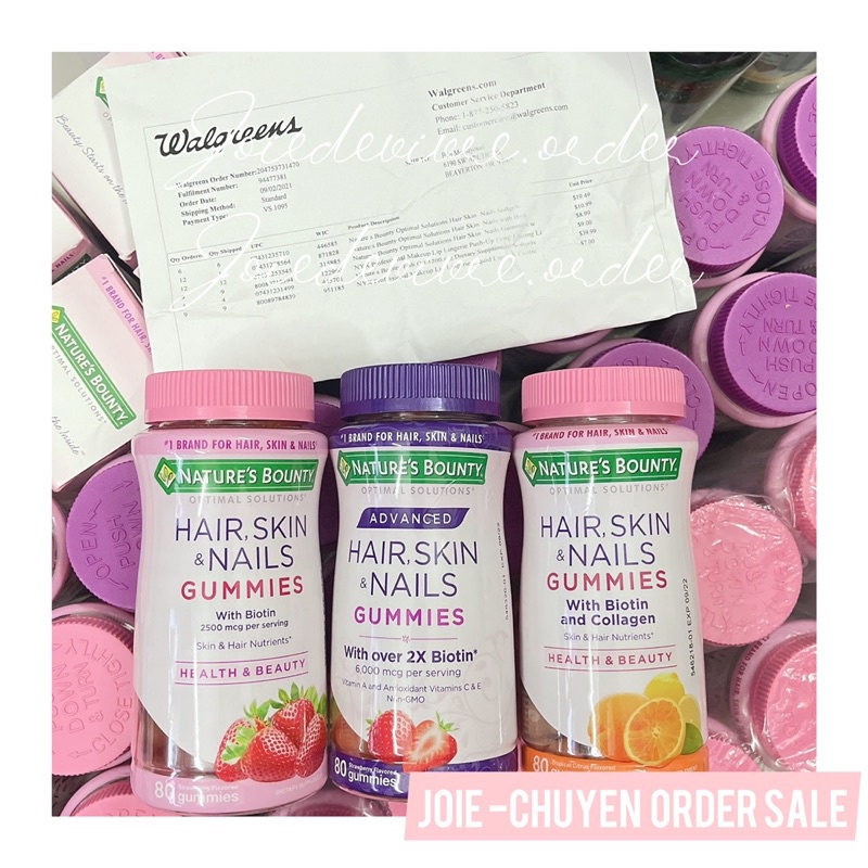 Kẹo dẻo vitamin cho phụ nữ Nature’s Bounty Women’s Multivitamin Gummies With Collagen 80 viên vị mâm xôi của Mỹ