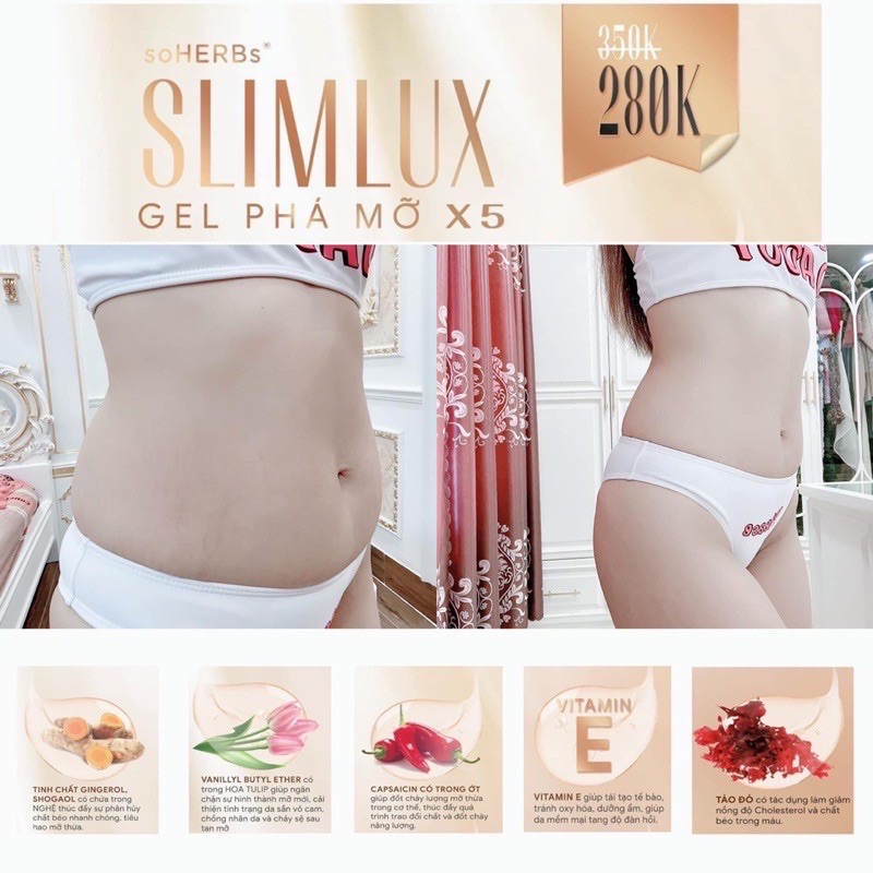 GEL TAN MỠ BỤNG X5 SLIMLUX CHÍNH HÃNG