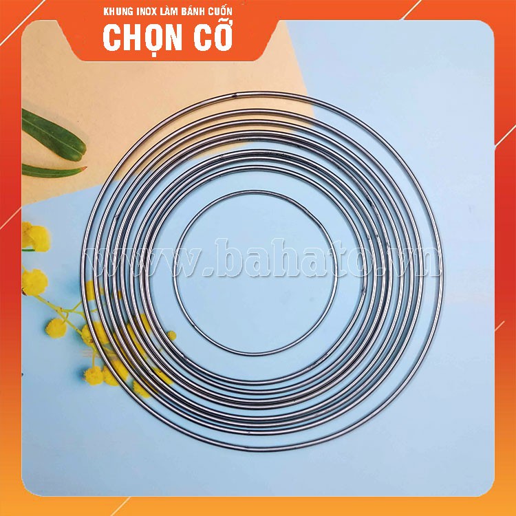 Khung tròn inox dùng để bọc vải tráng bánh cuốn chọn cỡ (không có vải)