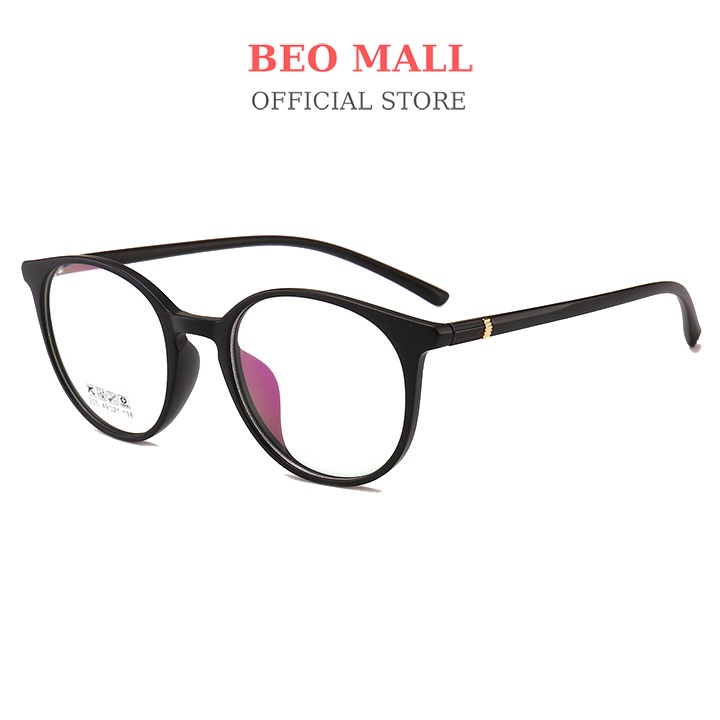 Gọng kính cận tròn BEOMALL chất liệu nhựa dẻo siêu bền bỉ có thể đeo chống bụi thiết kế đẳng cấp 203