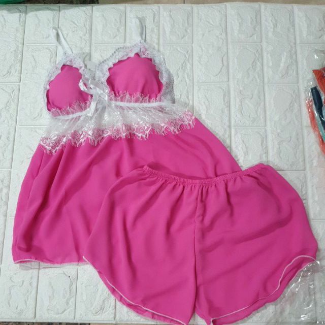 Bộ ngủ sexy- voan mềm phối ren phom 60kg | BigBuy360 - bigbuy360.vn