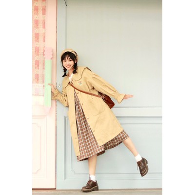 áo kaki dài dáng học sinh Nhật Bản(có thể mặc thành váy)