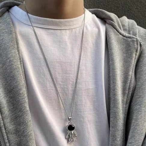 Vòng cổ mặt hình phi hành gia phong cách hip hop thời trang cho nam