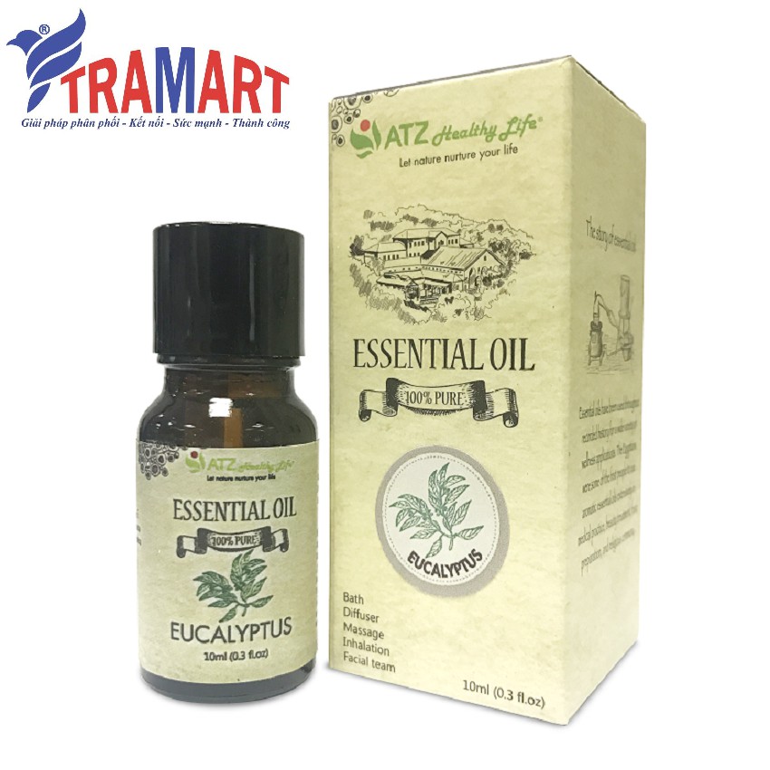 Lọ tinh dầu 10ml ATZ1605 Eucalyptus (Khuynh Diệp) (100% thiên nhiên, Xuất xứ Ấn Độ)