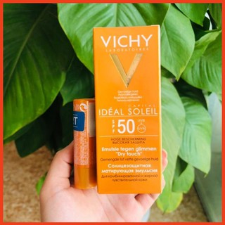 KEM CHỐNG NẮNG VICHY SPF50 (50ML) + SON DƯỠNG VICHY SPF 30
