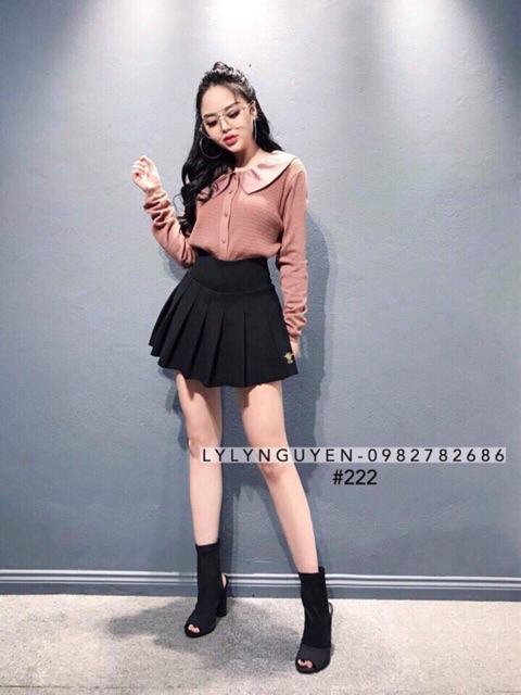 CHÂN VÁY XẾP LY UMI THÊU ONG | BigBuy360 - bigbuy360.vn