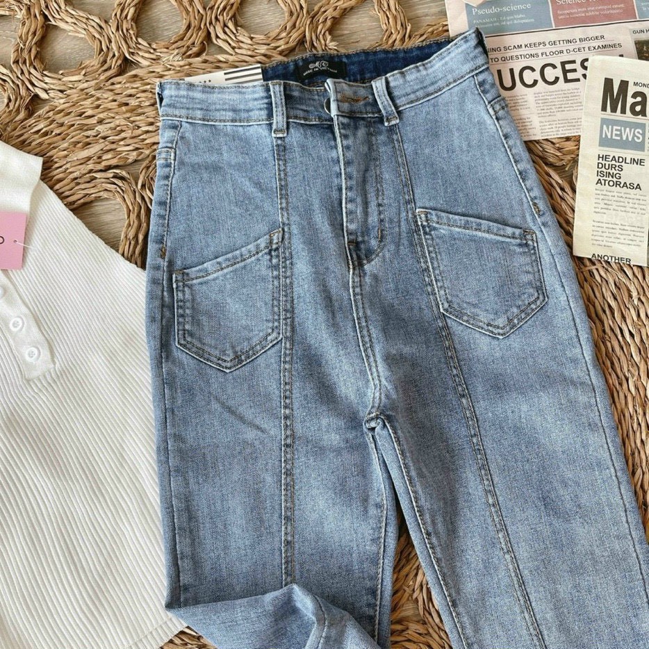 Quần legging jean ôm co dãn 2 túi xéo
