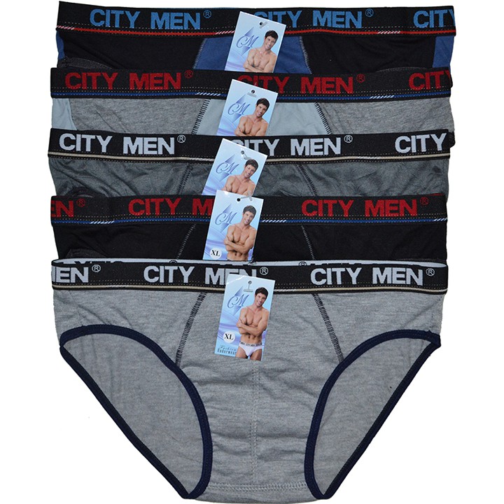 Bộ 5 Quần lót nam tam giác lưng nhỏ CITYMEN vải cotton 100% cao cấp, co giãn 2 chiều, lưng thun 4cm, độ bền cao