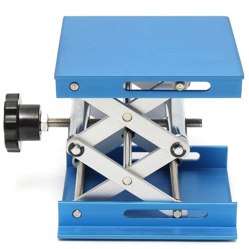 Phòng thí nghiệm hợp kim nhôm 4 inch Bệ nâng Jack kéo / Bàn nâng có thể gập lại Kiểm soát độ cao Lý tưởng để làm việc Vật lý. thí nghiệm hóa học , sinh học