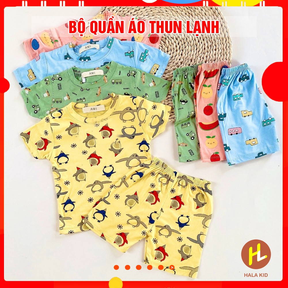 Bộ quần áo cộc tay thun lạnh IN TOÀN THÂN cho bé (5-16KG) QATE658