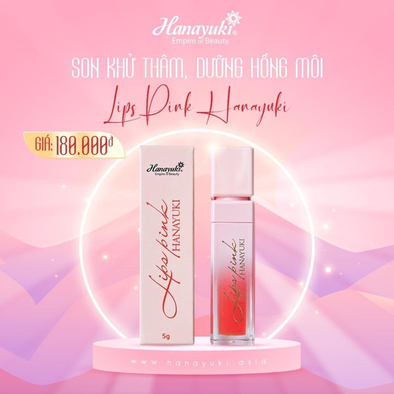 (Buôn sỉ) Son dưỡng hồng môi Lips Pink Hanayuki Chính Hãng