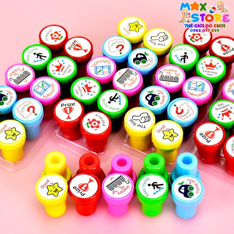 SET 10 CON DẤU STICKER LỜI KHEN THƯỞNG CHO BÉ