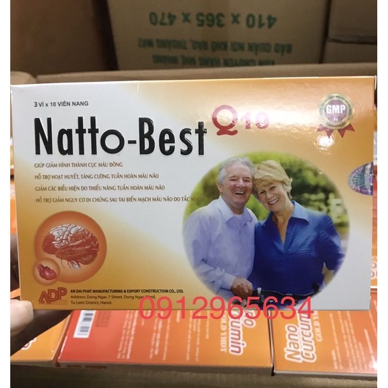 Viên uống bổ não Natto best Q10 hỗ trợ thiểu năng tuần hoàn não, rối loạn tiền đình giảm hình thành cục máu đông 30 viên