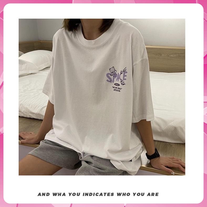 Áo thun tay lỡ nam nữ, áo phông unisex form rộng chất  mát mịn thấm hút mồ hôi in hình SPACE