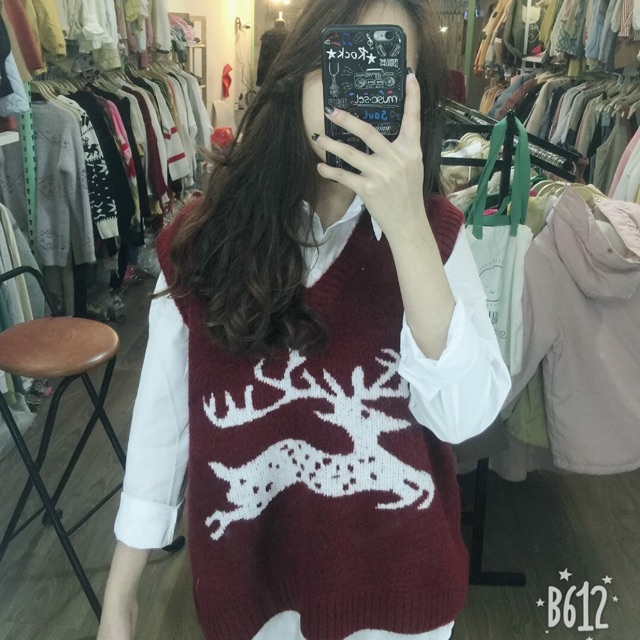 Set áo sơ mi+gile len