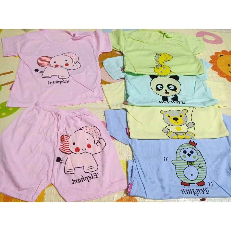 XẢ HÀNG Bộ cotton 2 chiều cộc tay cài vai cho bé