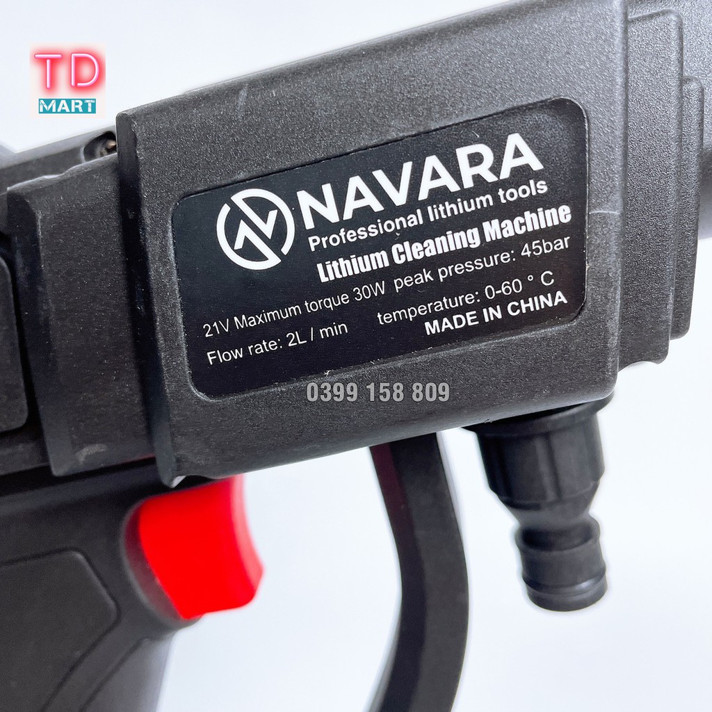 Máy xịt rửa xe gia đình dùng pin 88V NAVARA tiện dụng, rửa điều hòa, tưới cây
