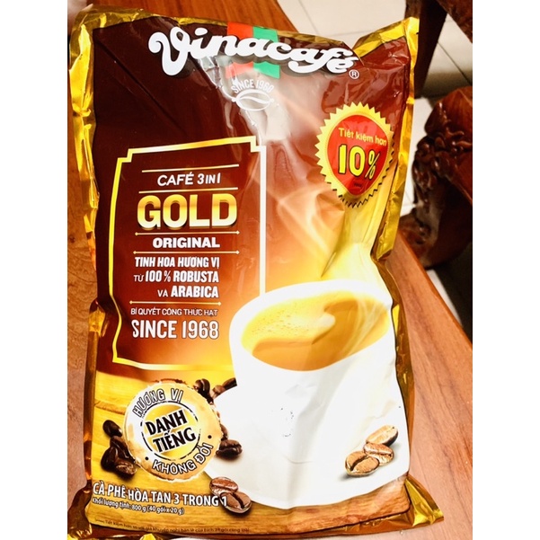 CÀ PHÊ VINACAFE SỮA ĐÁ 800g (40 gói x20g) COFFEE 3 TRONG 1 GÓI LỚN