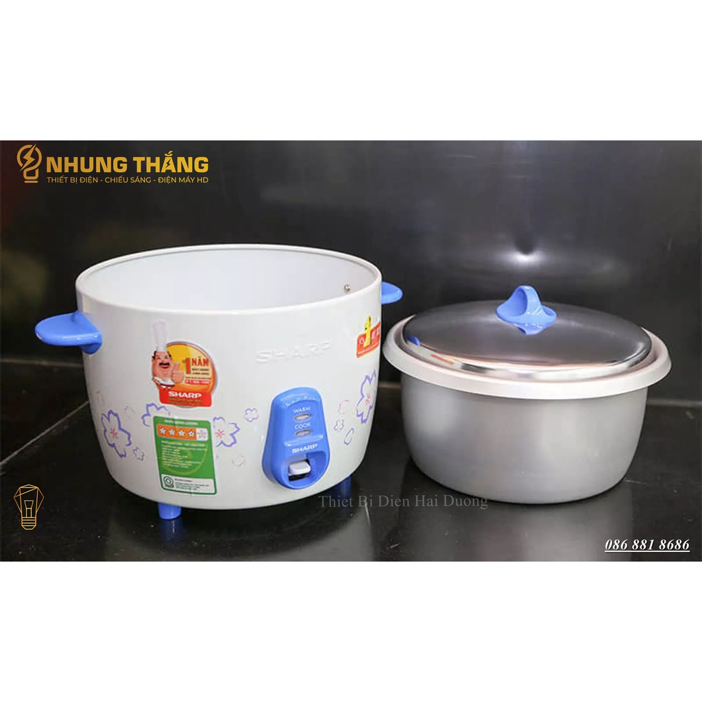 Nồi cơm điện Sharp KSH-D22- Dung tích 2.2L - Công suất 800w - Phù hợp 4-6 thành viên - Màu Random - Bảo hành 12 tháng