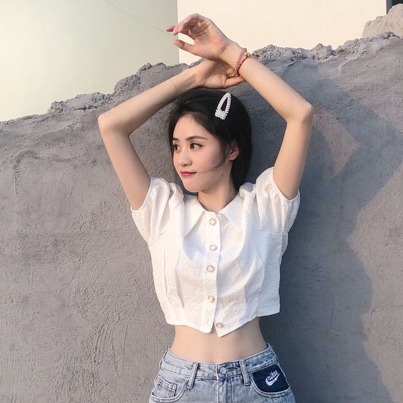 Áo Sơ Mi Tay Ngắn Phong Cách Pháp Thời Trang Mùa Hè Cho Nữ