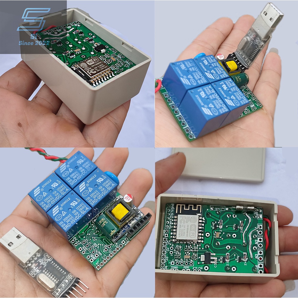 Công tắc thông minh wifi 4 kênh điều khiển qua điện thoại esp8266