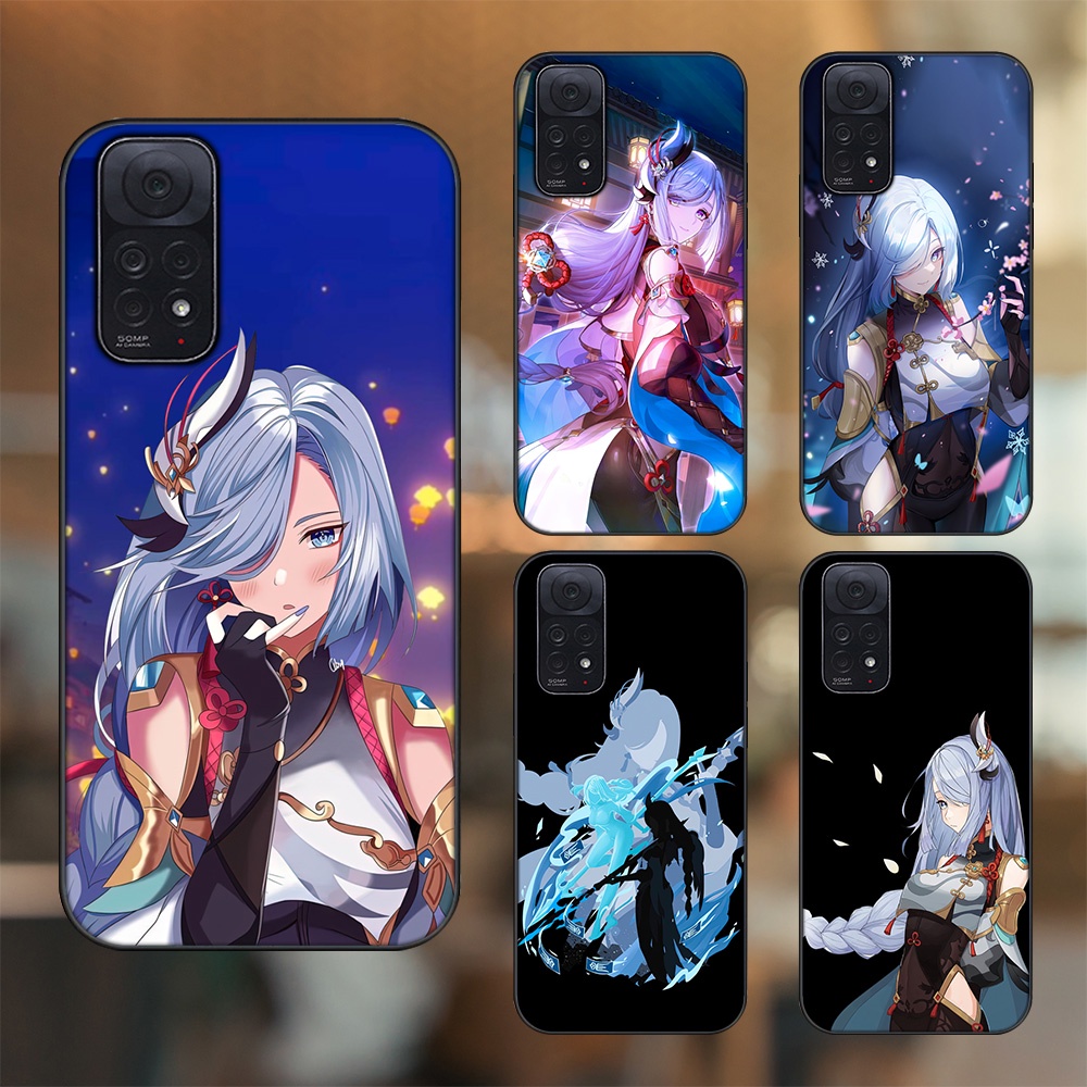 Ốp lưng Xiaomi Redmi Note 11, Note 11s viền đen in hình Shenhe Genshin Impact