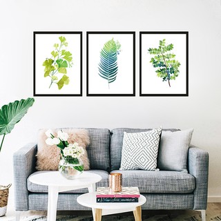 Tranh treo tường Canvas trang trí lá cọ kích thước 30x40 ( kèm theo khung )