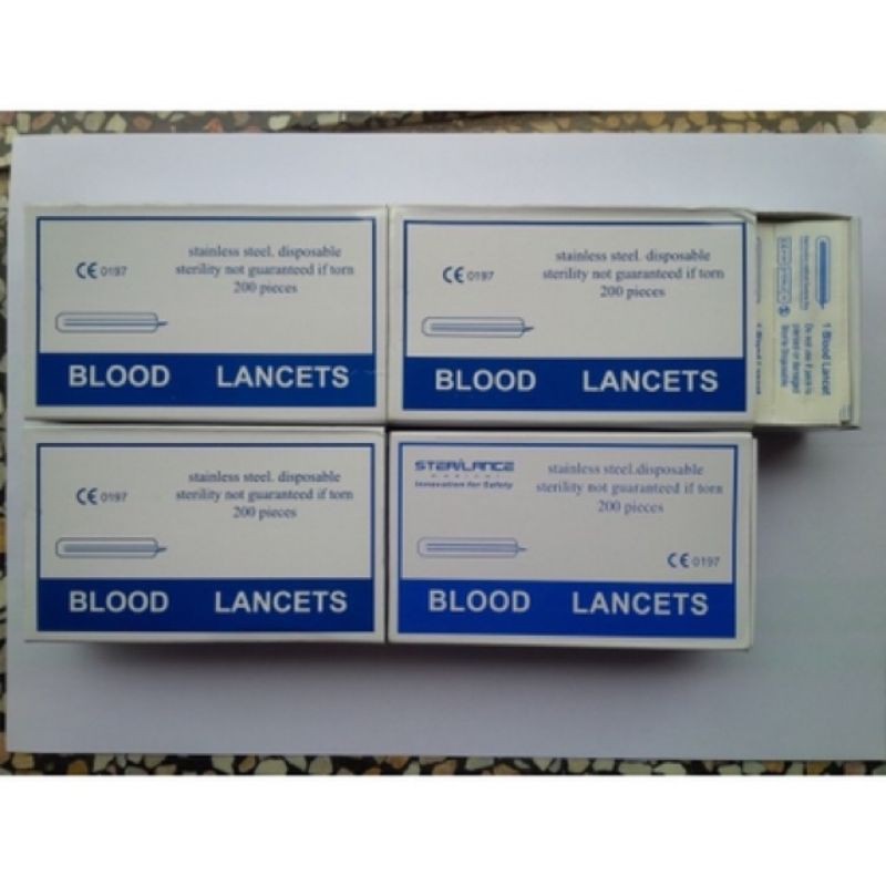 Kim chích mụn hộp 200 chiếc Lancets loại 1 chính hãng
