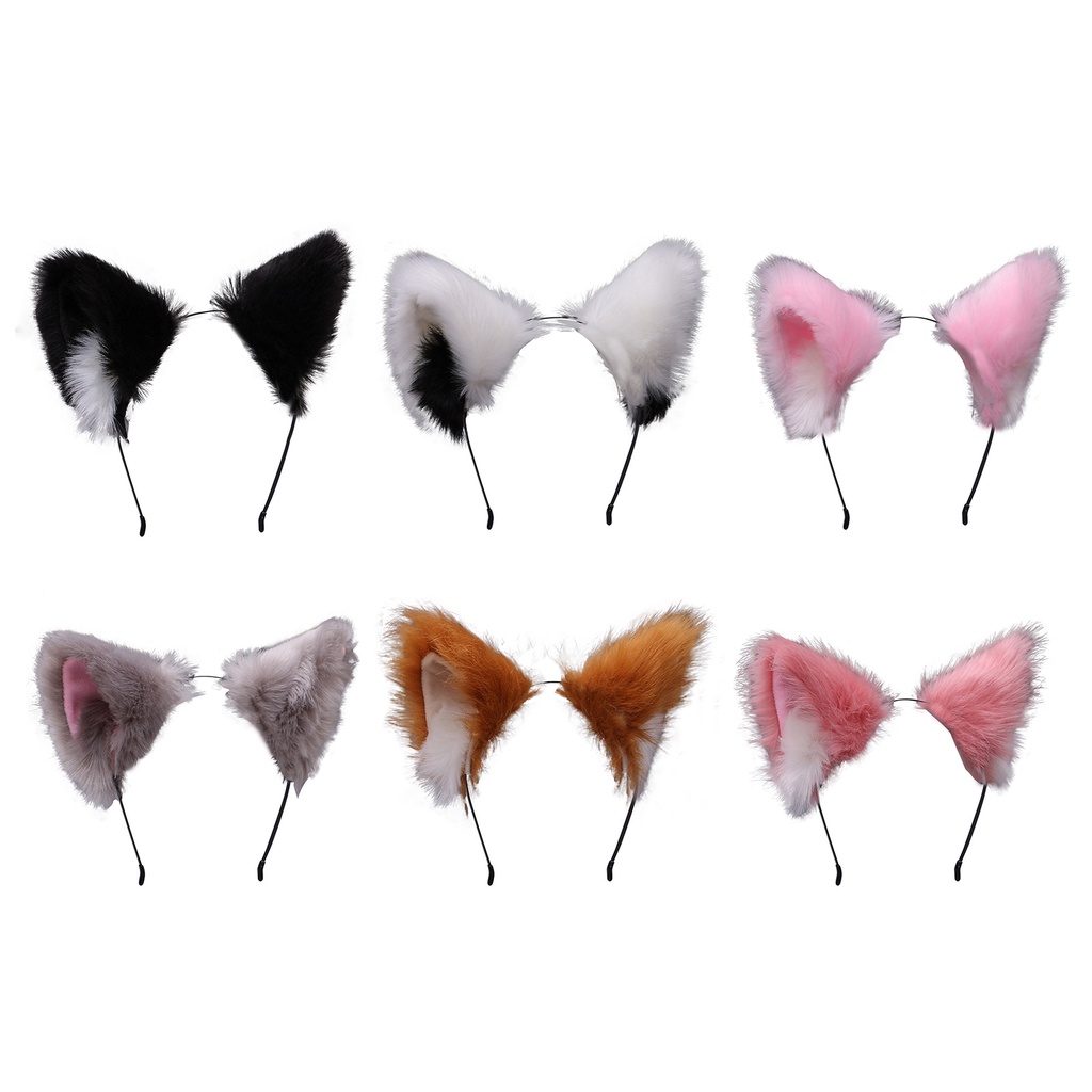 Băng Đô Tai Mèo Lông Xù Tinh Tế Dùng Hóa Trang Tiệc Tùng