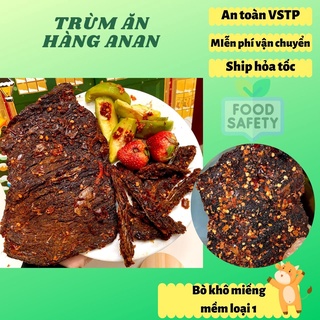 Bò khô miếng mềm nhà làm 1kg đồ ăn vặt thịt bò thật 100% chuẩn vị nhà ANAN