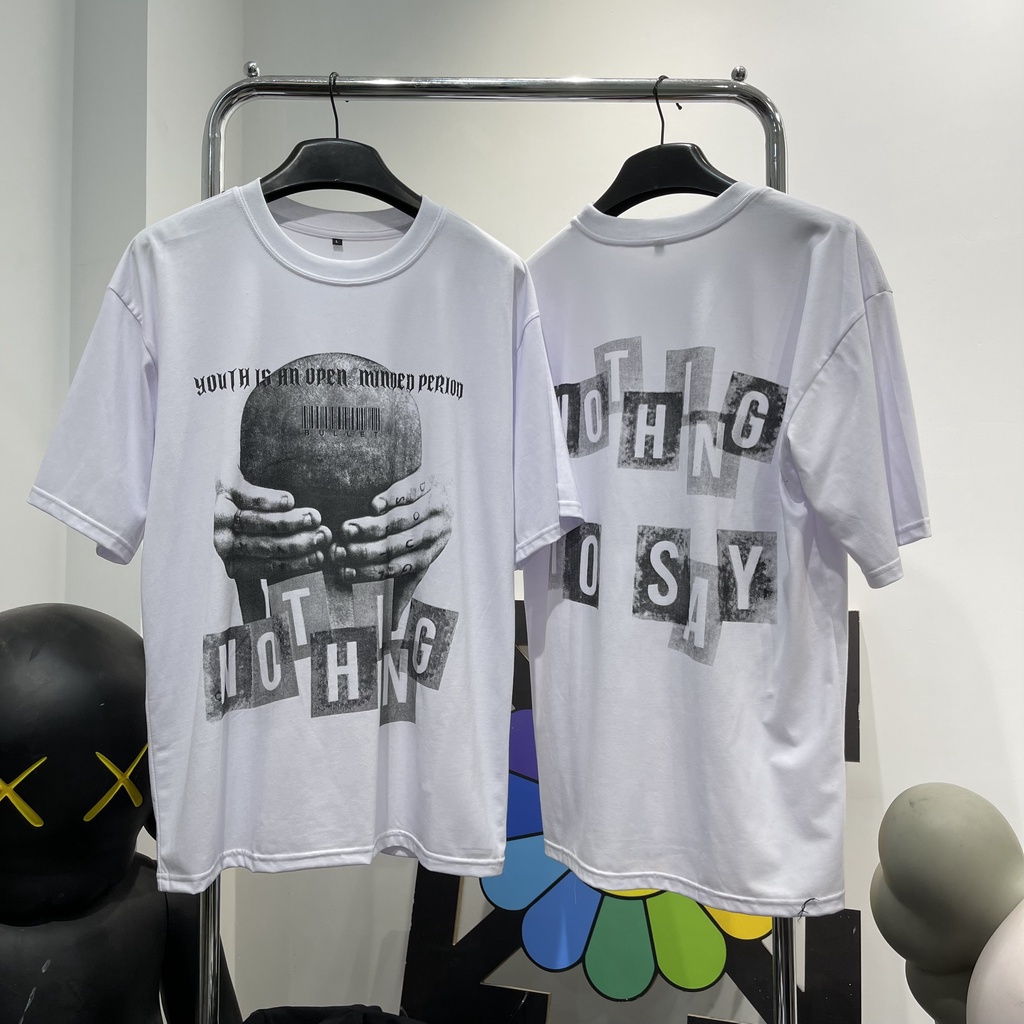 Áo thun nothing to say  áo phông nam nữ tay ngắn nothing oversize Kunshop
