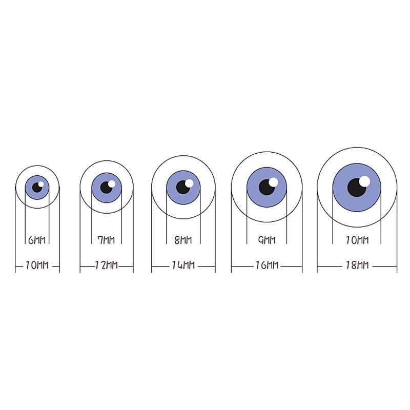 Mắt Nhựa 10mm 12mm 14mm 16mm 18mm Cho Búp Bê Tỉ Lệ 1/12 1/8 1/4 1/3