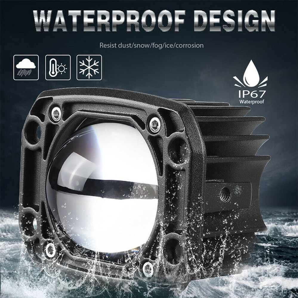 Luyoo Thanh Đèn LED Làm Việc Gắn Phẳng 8D 3 "20W Đèn Rọi Sáng Màu Vàng Trắng 12V 24V Cho Xe Hơi Xe Tải 4X4 Atv Pods